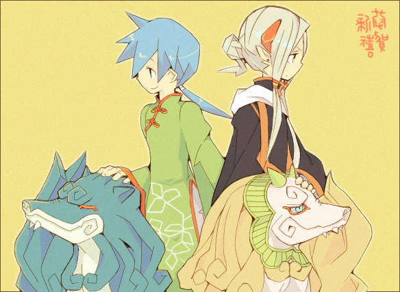 alternate_hairstyle, blue_eyes, blue_hair, breath_of_fire, breath_of_fire_iv, capcom, chinese_clothes, fou-lu