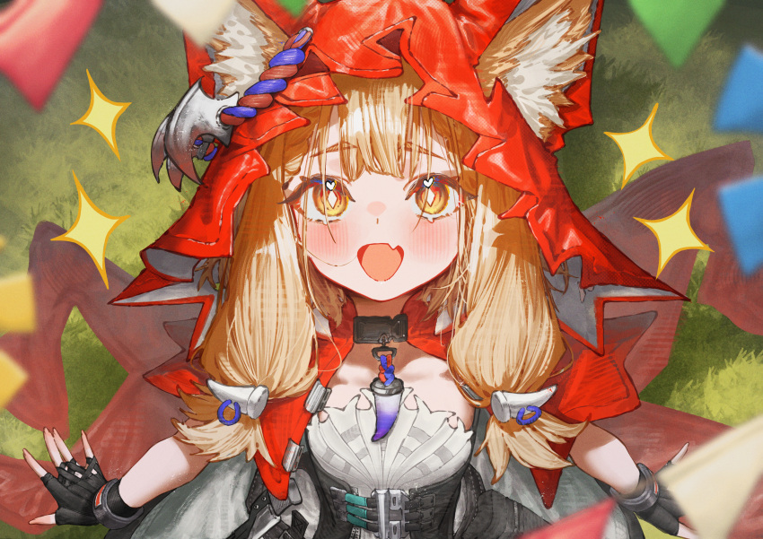 1girl, :d, absurdres, animal_ear_fluff, animal_ears, arknights, arknights:_endfield, betanonbeet