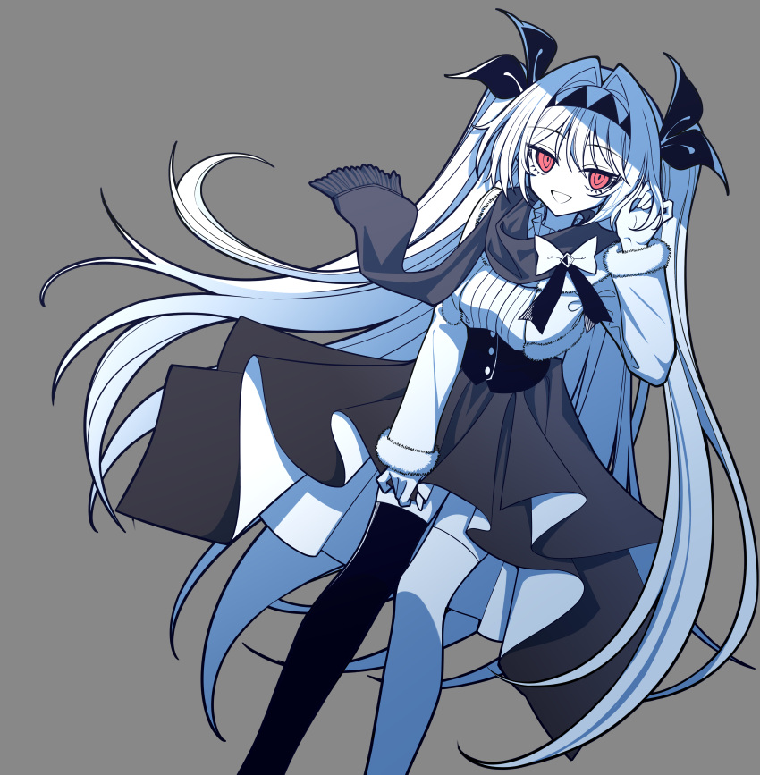 1girl, absurdres, adapted_costume, adjusting_hair, bow, breasts, chunzhenzhiren_innocent, colored_skin