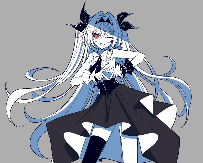 1girl, absurdres, asymmetrical_legwear, bow, chunzhenzhiren_innocent, colored_skin, commentary_request, cowboy_shot