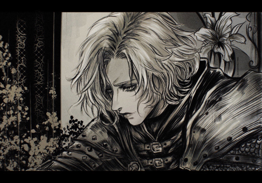 1boy, armor, bishounen, castlevania:_lament_of_innocence, castlevania_(series), chainmail, closed_mouth, commentary