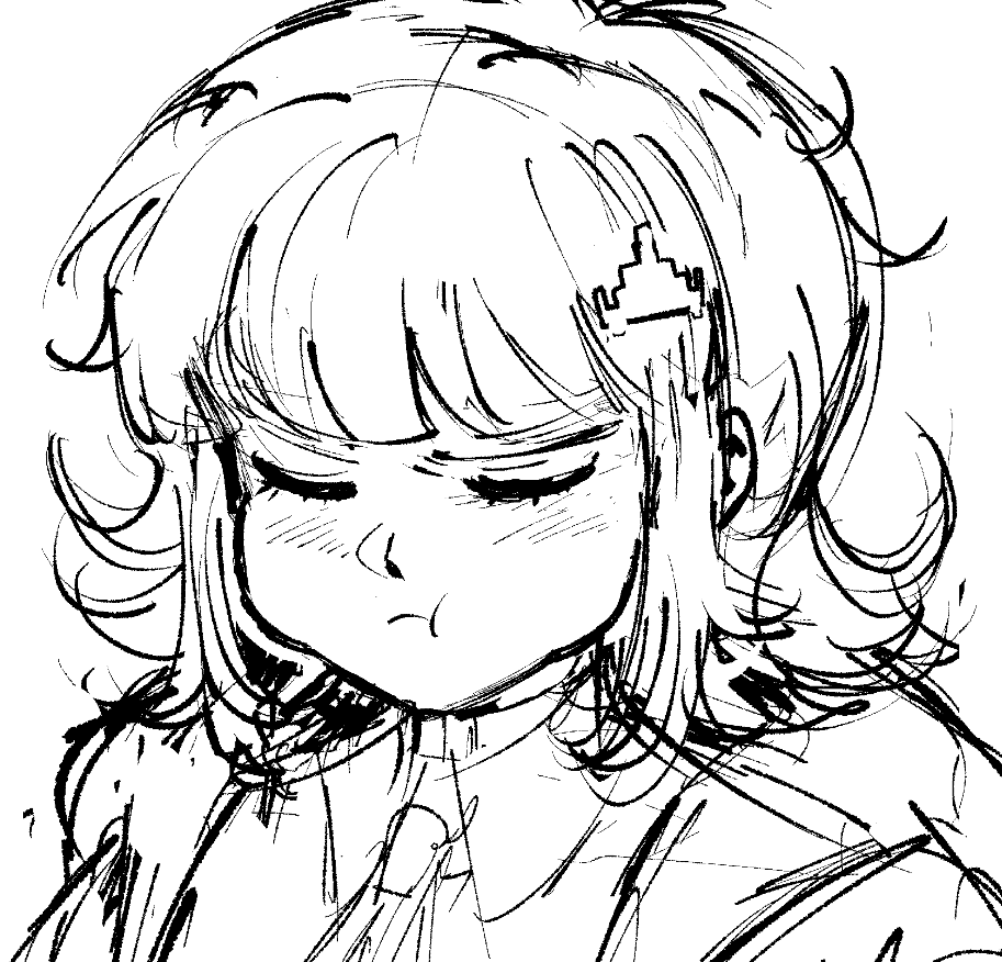 1girl, blush, collared_shirt, danganronpa_(series), danganronpa_2:_goodbye_despair, flipped_hair, hair_ornament, jacket, karmakoo, medium_hair, nanami_chiaki, neck_ribbon, open_clothes, open_jacket, portrait, pout, ribbon, shirt, solo