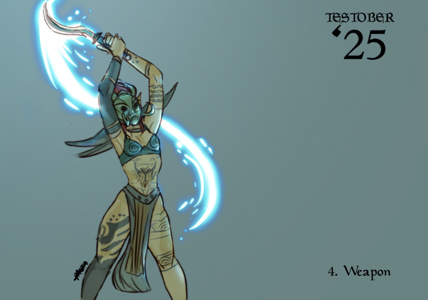 1girl, almalexia, almalexia's_mask, arm_tattoo, armor, boobplate, daedric-prince-of-pasta, energy