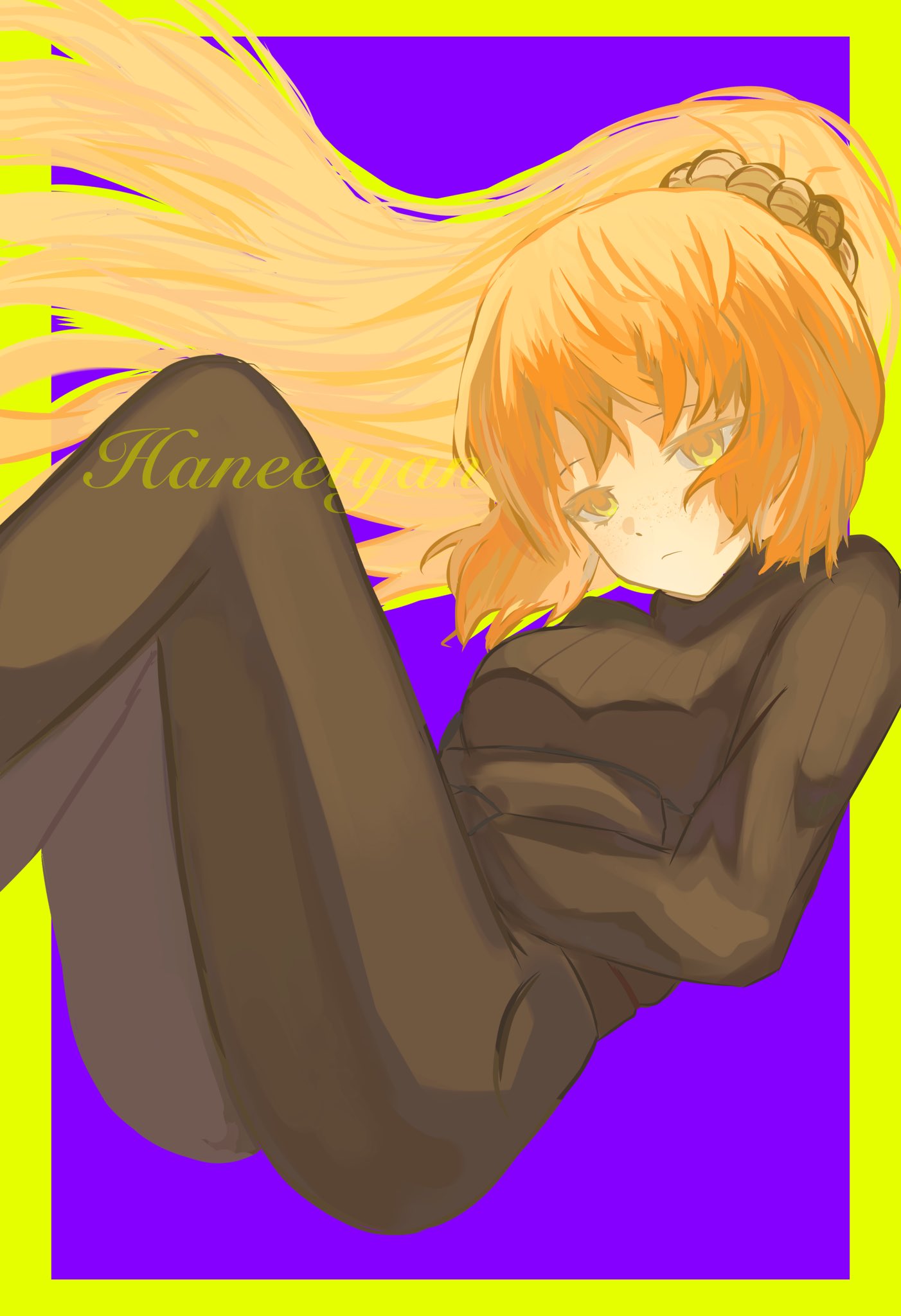 1girl, black_bodysuit, bodysuit, border, breasts, closed_mouth, crossed_arms, diving_suit
