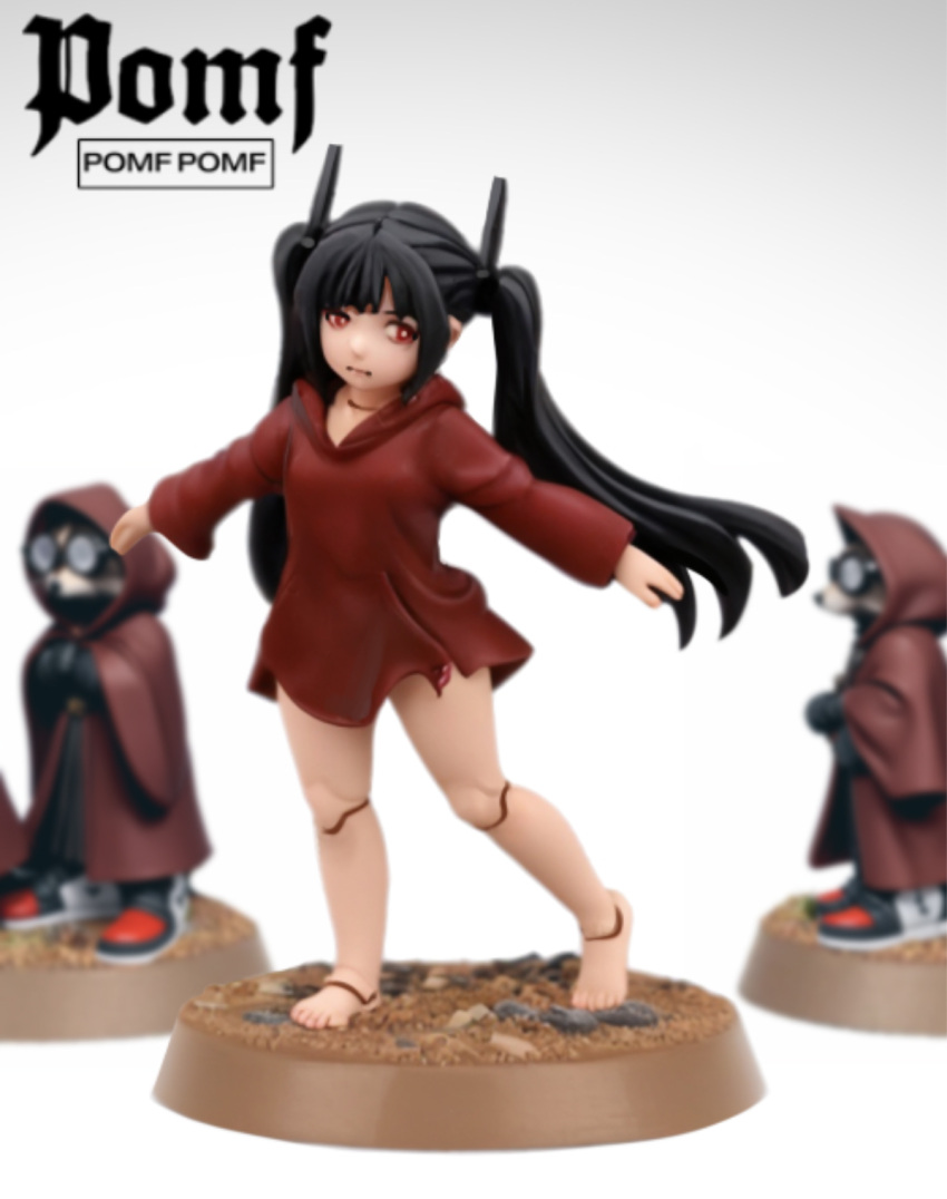 1girl, android, black_hair, expressionless, furry, furry_male, highres, jcm2