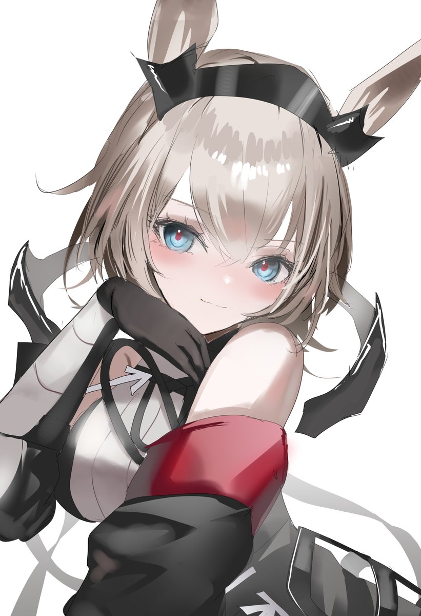 1girl, animal_ears, arknights, arknights:_endfield, avywenna_(arknights), black_sleeves, blue_eyes, blush