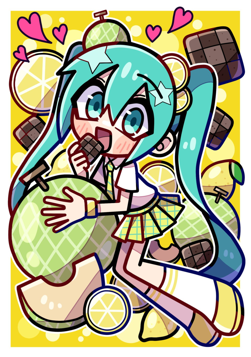 1girl, :d, akina_mochi, aqua_eyes, aqua_hair, blush, border, bracelet