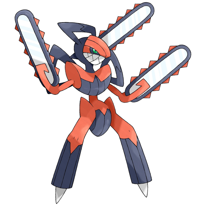 chainsaw, chainsaw_man, fakemon, green_eyes, greg_andrade, highres, no_humans, original, pokemon, pokemon_(creature), simple_background, solo, standing, sugimori_ken_(style), white_background