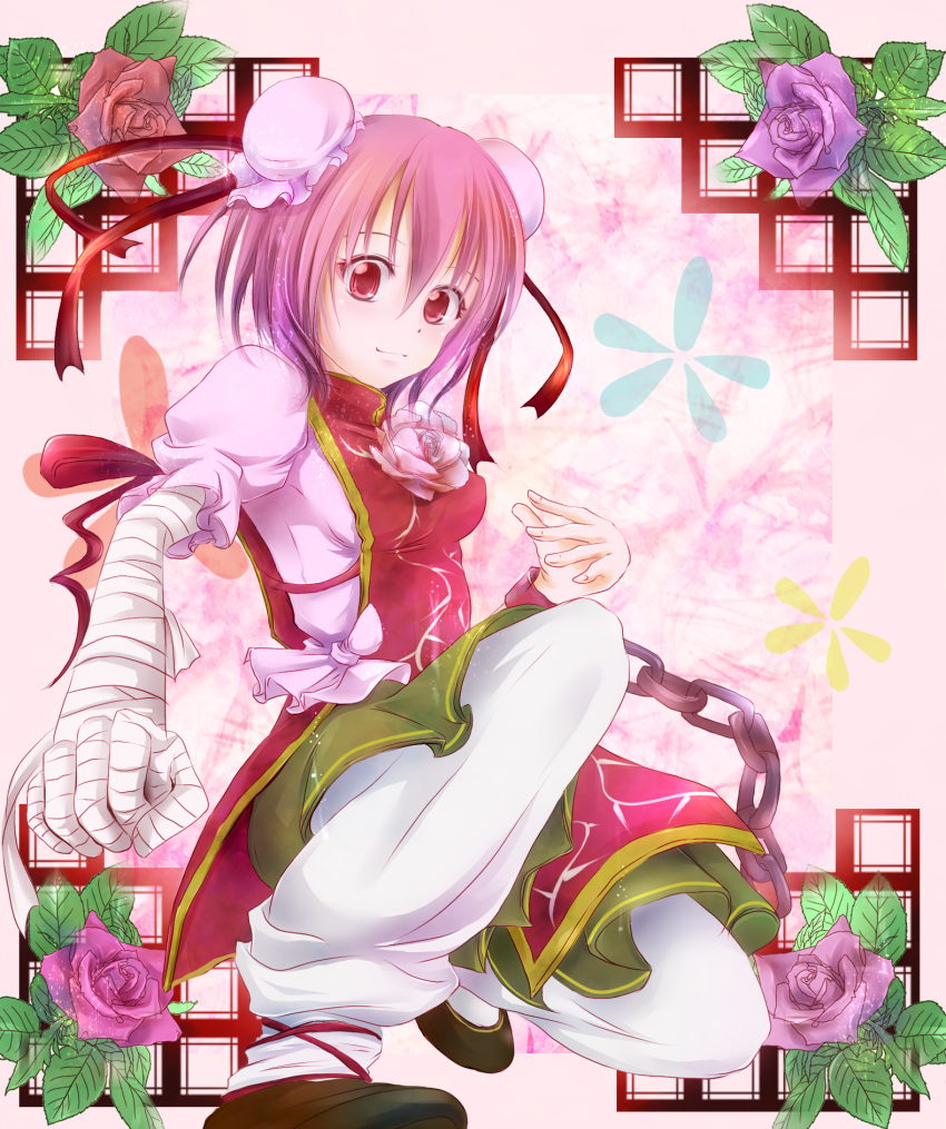 bandage, bandages, bun_cover, chain, chains, chinese_clothes, cuffs, double_bun