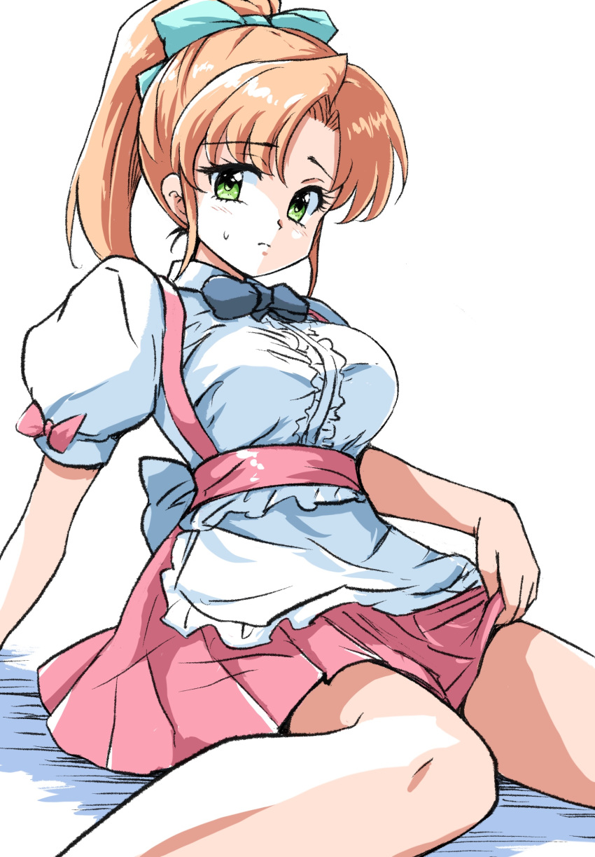 1girl, apron, blush, breasts, brown_hair, commentary_request, final_romance_2, fukawa_miku