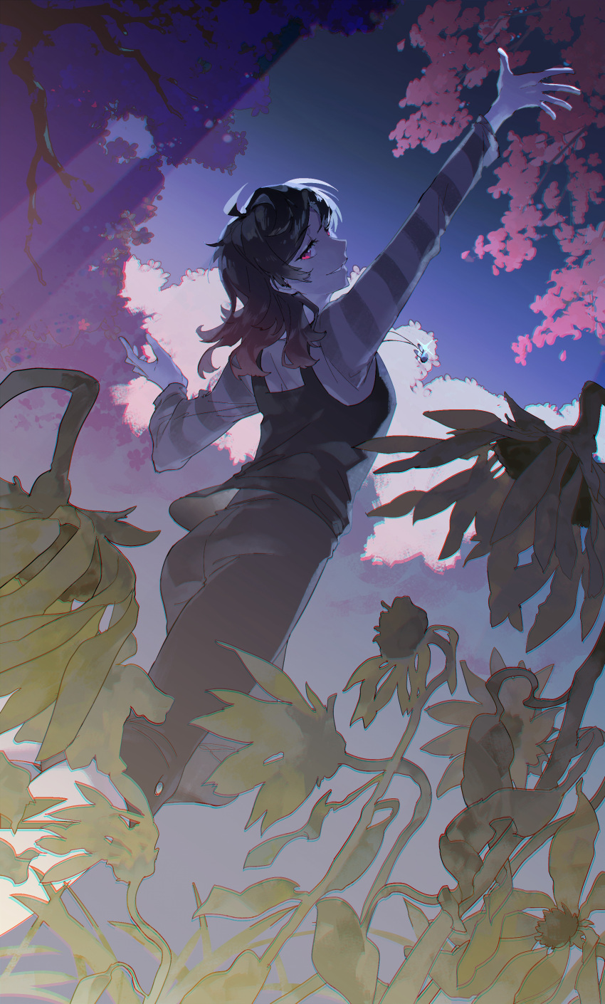 1girl, absurdres, aged_down, ahoge, arched_back, arm_up, ashley_graves, basilcopperhand