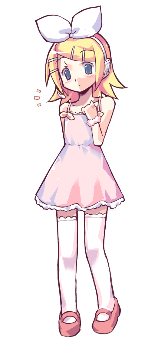 1girl, 2000s_(style), bare_shoulders, blonde_hair, blue_eyes, bow, bow_hairband, drawpile_(medium)