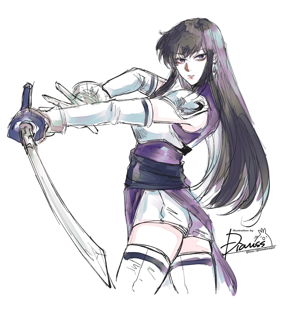 1girl, armor, ayra_(fire_emblem), black_hair, commentary_request, fighting_stance, fire_emblem, fire_emblem:_genealogy_of_the_holy_war