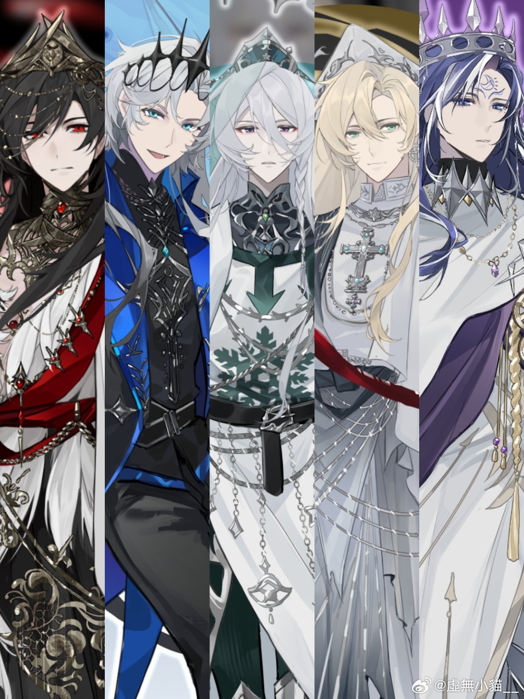 5boys, :d, aiguillette, alkaid_mcgrath, alkaid_mcgrath_(god_forsaken_land), aqua_eyes, ayn_alwyn, ayn_alwyn_(god_forsaken_land)