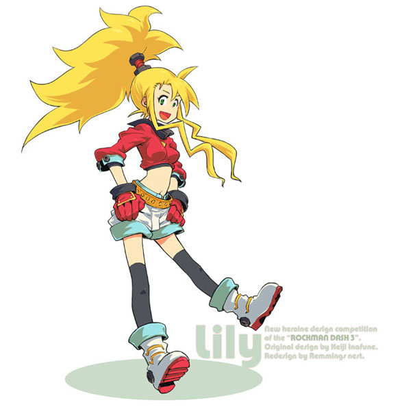 :d, aero, aero_(inafune_keiji), black_legwear, blonde_hair, boots, breasts, capcom