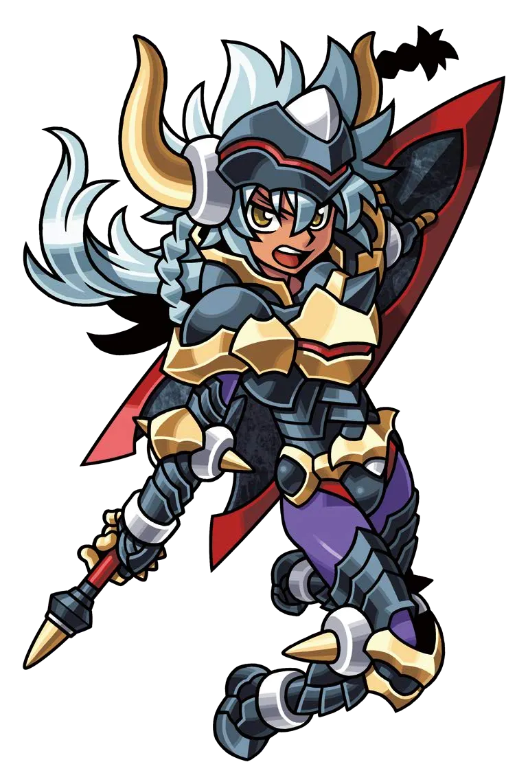 1girl, armor, armored_boots, black_armor, boots, braid, brown_eyes, dark-skinned_female