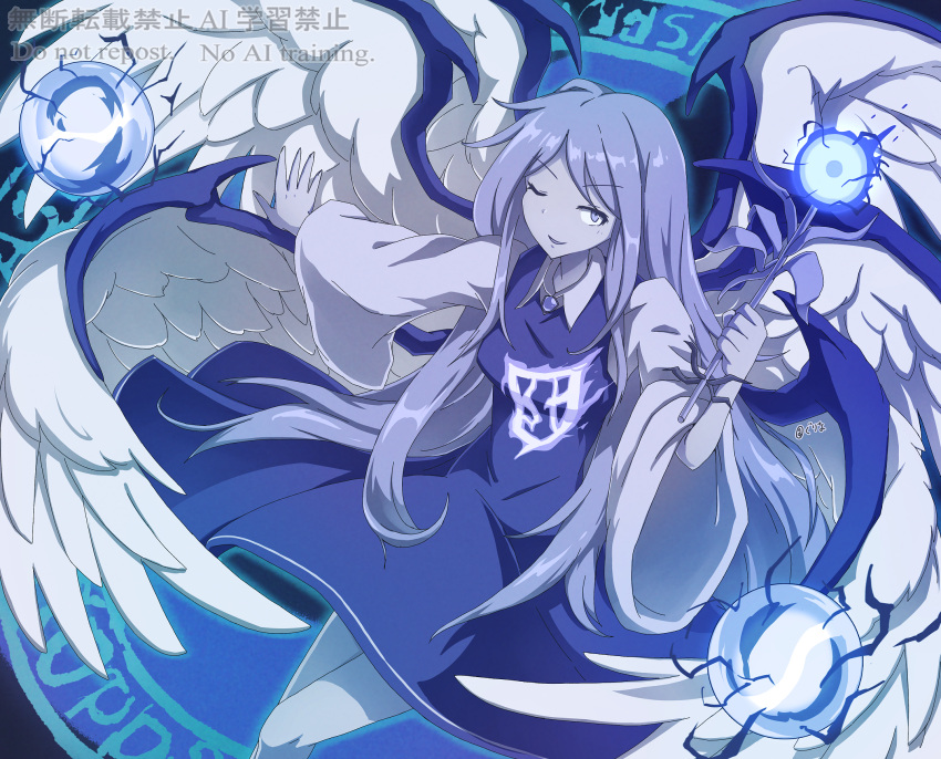 1girl, angel, angel_wings, breasts, commentary_request, english_commentary, feathered_wings, gurina_15