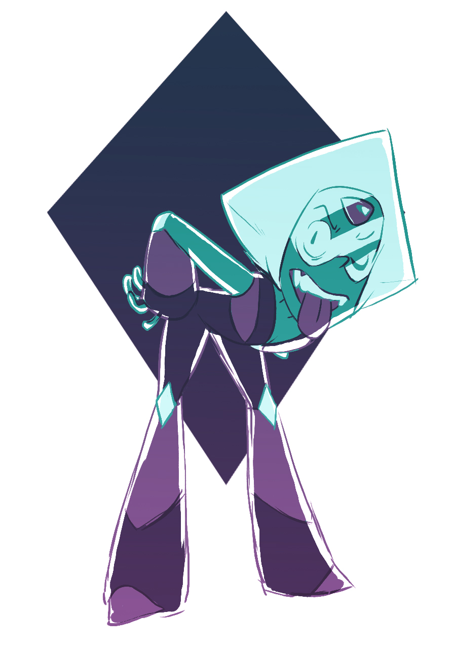 1girl, colored_skin, diamond-shaped_hair, face_shield, forehead_jewel, full_body, gem, gem_(steven_universe)