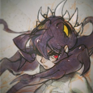 1girl, black_hair, closed_mouth, extra_mouth, filia_(skullgirls), hair_between_eyes, living_hair, long_hair