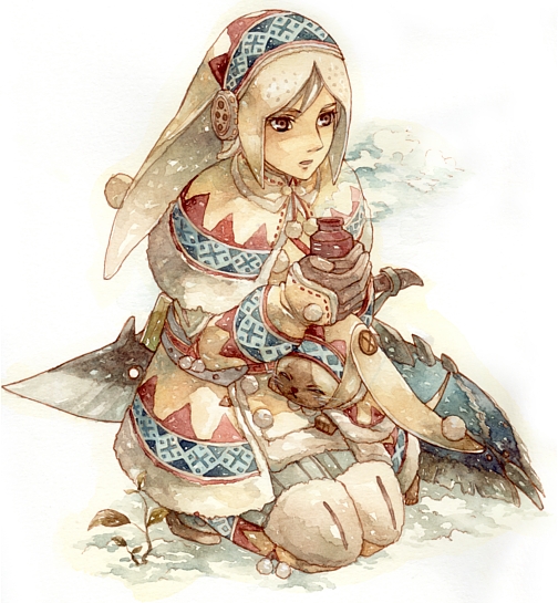 ano_(anomiya), boots, bottle, brown_eyes, bunny_ears, capcom, coat, cold