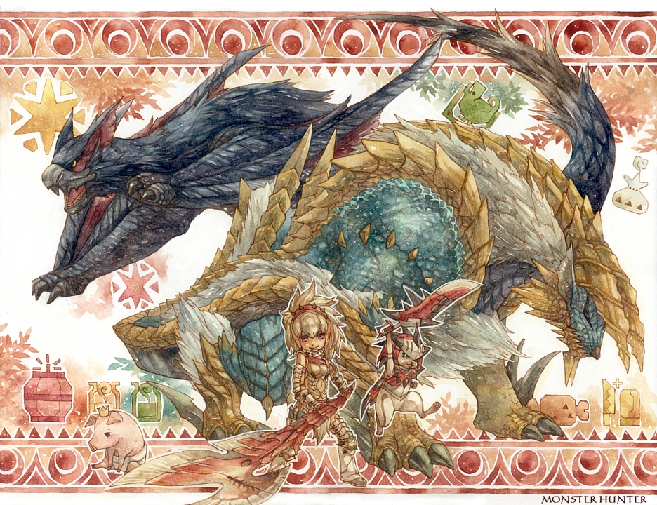 ano_(anomiya), armor, axe, barioth_(armor), boots, capcom, cat, felyne