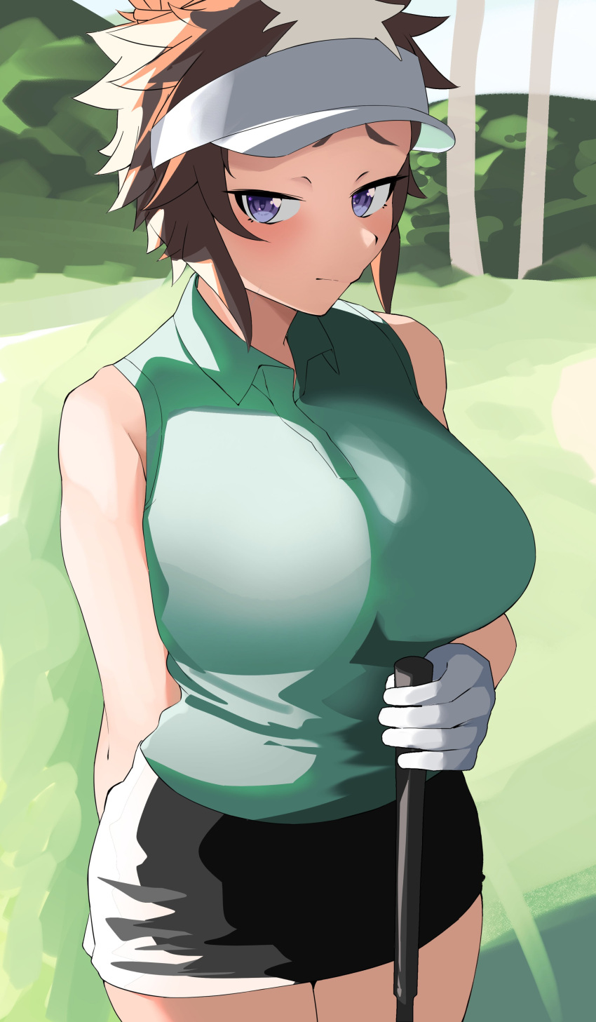 1girl, absurdres, alternate_costume, animal_ears, arm_behind_back, bare_shoulders, blue_eyes, blush