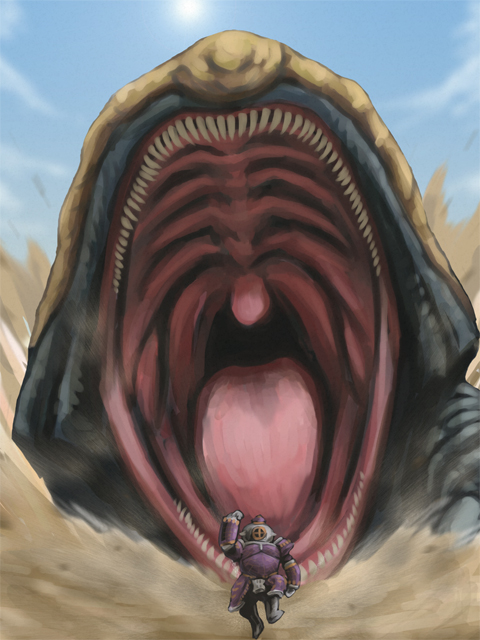 capcom, chasing, day, desert, full_armor, hapurubokka, krychasuke, kurii_chasuke
