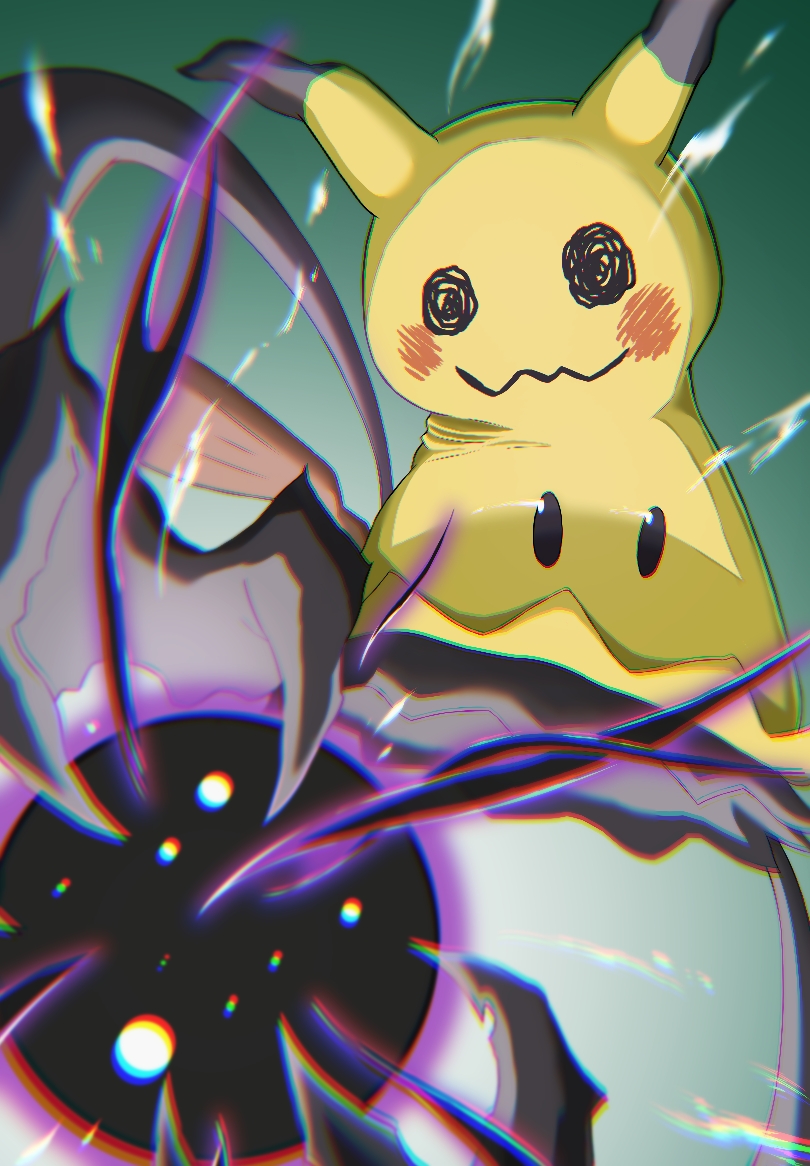 claws, drawn_eyes, looking_at_viewer, mimikyu, nikumarupokemon, no_humans, pokemon, pokemon_(creature)