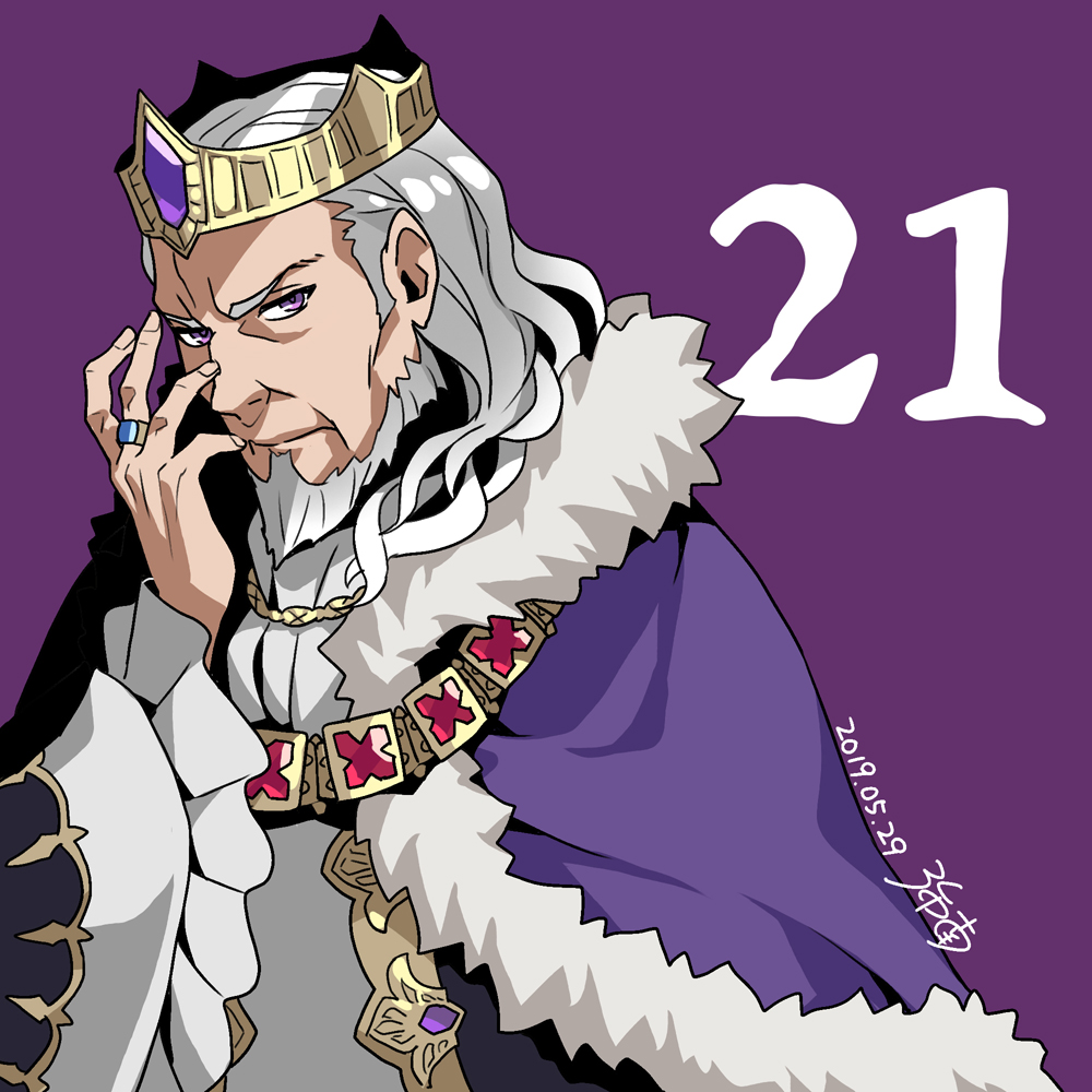 1boy, artist_name, aultcray_melromarc_(tate_no_yuusha_no_nariagari), beard, black_robe, chain, chain_around_neck, cloak