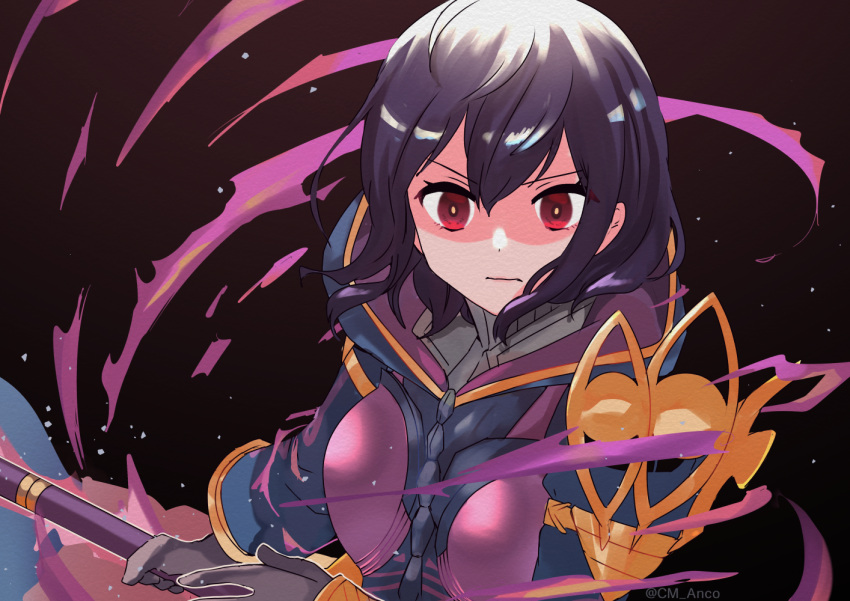 1girl, aura, black_hair, breasts, cm_anco, dark_aura, dark_persona, female_morgan_(devoted_darkness)_(fire_emblem)