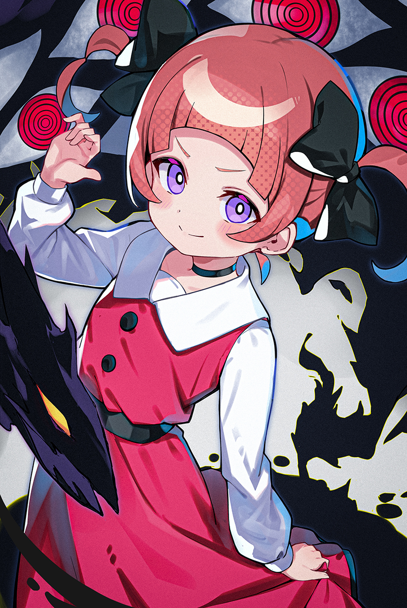 1girl, child, commentary_request, cowboy_shot, digimon, digimon_(creature), digimon_beatbreak, dress