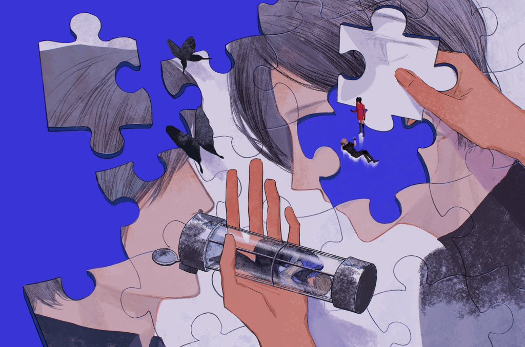 1boy, 1girl, ada_wong, black_boots, black_butterfly, black_hair, black_shirt, blonde_hair