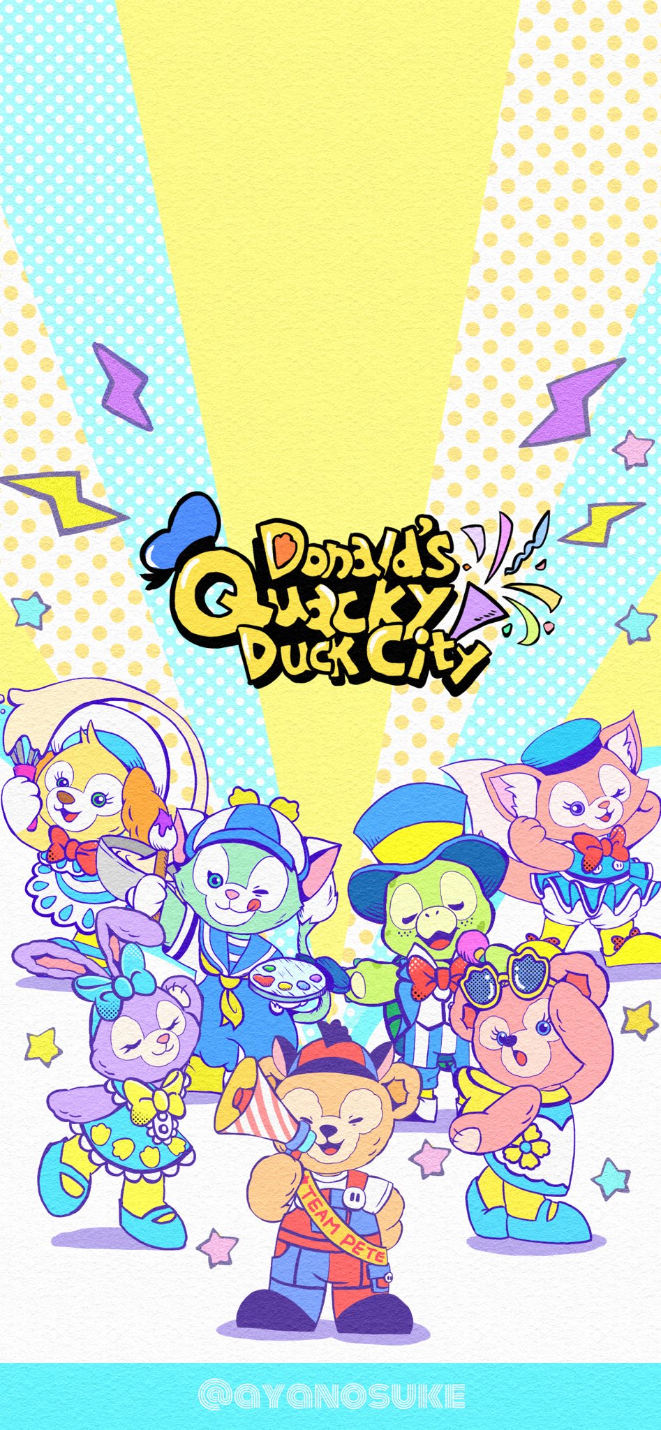 3boys, 4girls, animal_ears, ayanosuke_e, bear_ears, commentary_request, cookieann, dress, duffy_and_friends, duffy_the_disney_bear, fox_girl, full_body, furry, furry_female, gelatoni, highres, linabell, looking_at_viewer, multiple_boys, multiple_girls, olu_mel, rabbit_ears, rabbit_girl, shelliemay, shirt, skirt, smile, standing, stellalou, turtle_boy