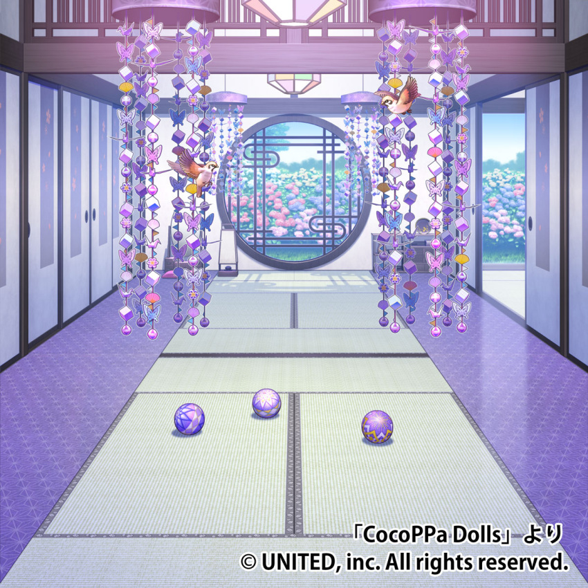 architecture, asa_no_ha_(pattern), ball, bird, blue_butterfly, bug, butterfly, ceiling_light