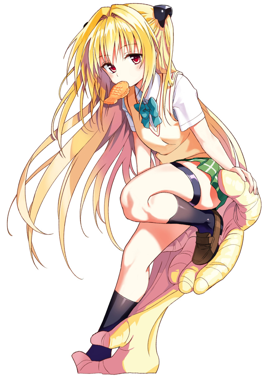 1girl, absurdres, asdf_4532, blonde_hair, bow, bowtie, breasts, collared_shirt