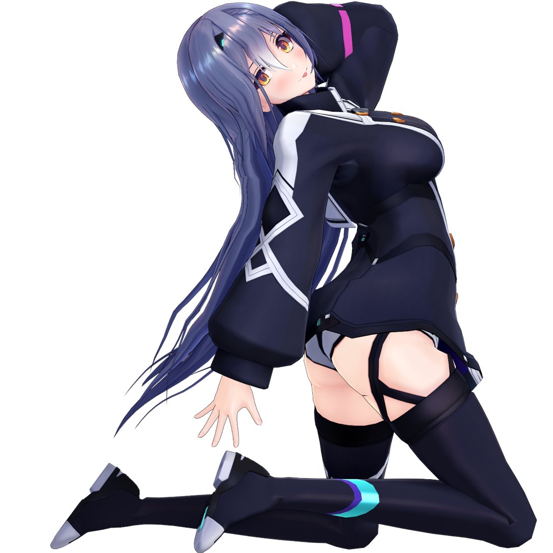 aogiri_koukou, blue_hair, etra_(icetea), non-web_source, thigh-highs, thighs, virtual_youtuber, wide_hips