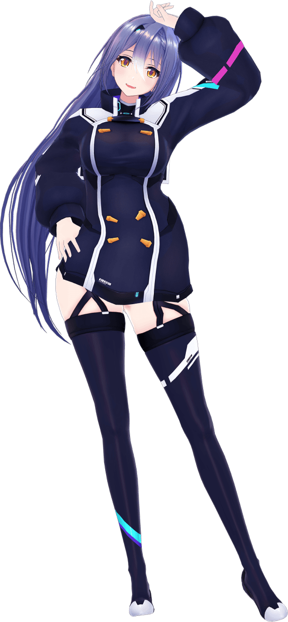 aogiri_koukou, blue_hair, etra_(icetea), highres, non-web_source, thigh-highs, thighs, virtual_youtuber
