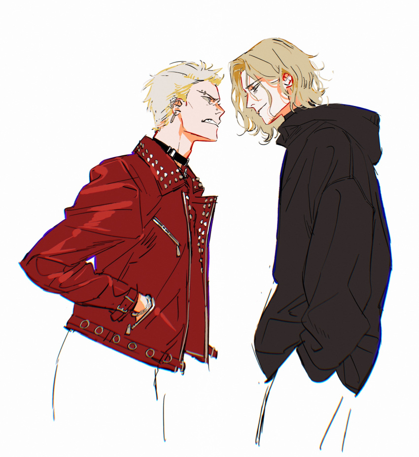 2boys, a_knight_of_the_seven_kingdoms, a_song_of_ice_and_fire, aerion_targaryen, black_choker, black_hoodie, blonde_hair, brothers