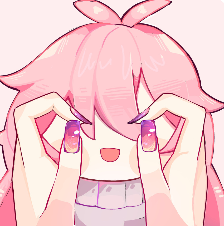 :d, absurdres, antenna_hair, blush_stickers, character_doll, doll, expressive_fingernails_cinnamoroll_plush, grey_sweater