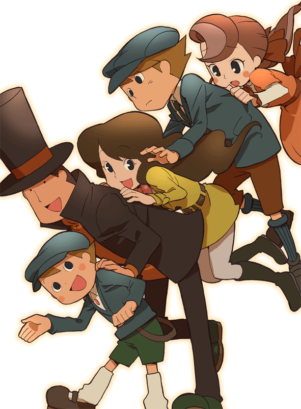 2girls, 3boys, black_boots, black_hat, black_jacket, blue_hat, blue_jacket, blush_stickers