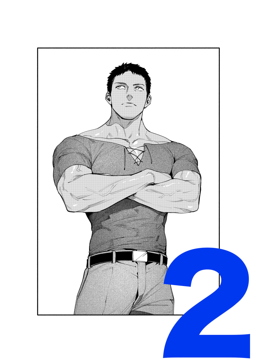 1boy, absurdres, belt, belt_buckle, black_belt, black_eyes, black_hair, buckle