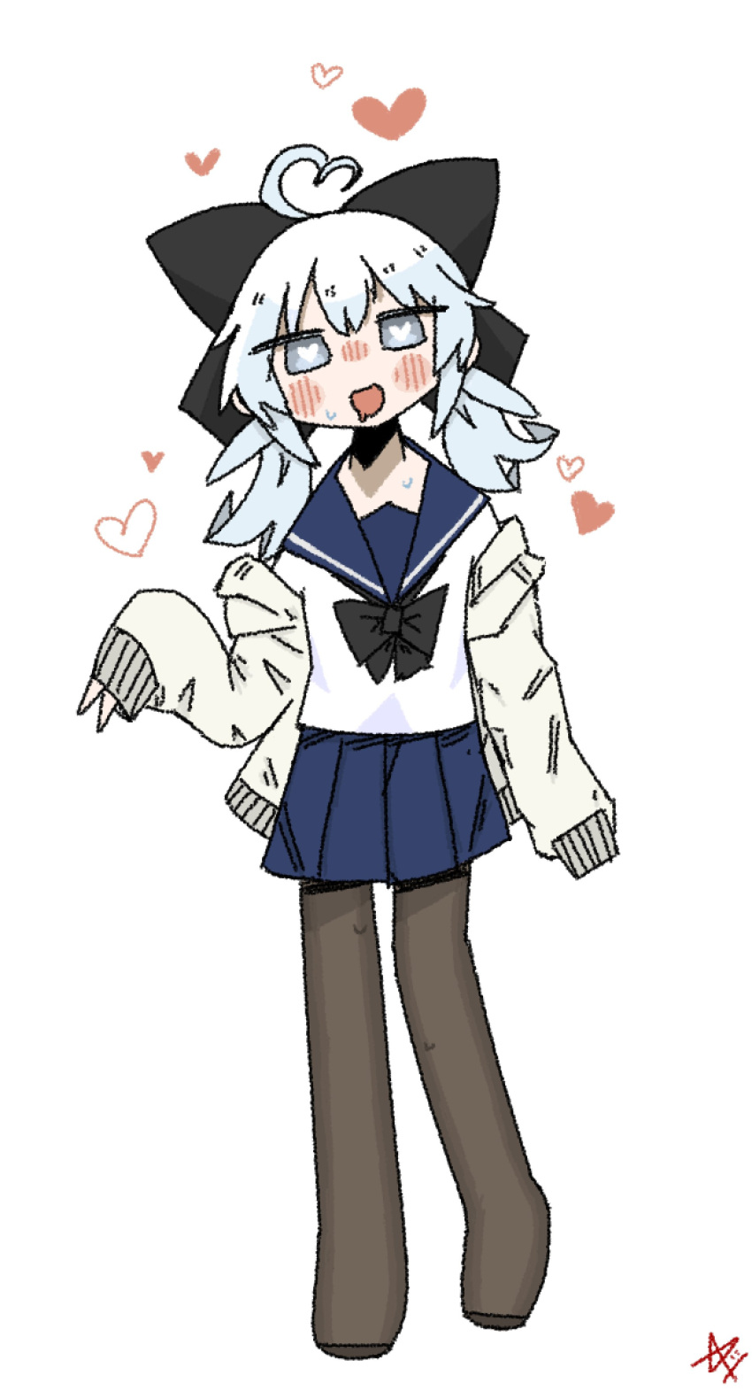1boy, absurdres, ahoge, ashenov, blush, bow, full_body, grey_eyes