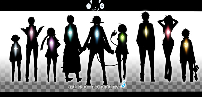ao_no_exorcist, bad_id, highres, kamiki_izumo, kirigakure_shura, kuro_(ao_no_exorcist), lineup, miwa_konekomaru