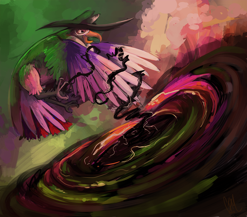 animal_focus, bird, chrismoschler, commentary, dark_pulse_(pokemon), english_commentary, full_body, honchkrow