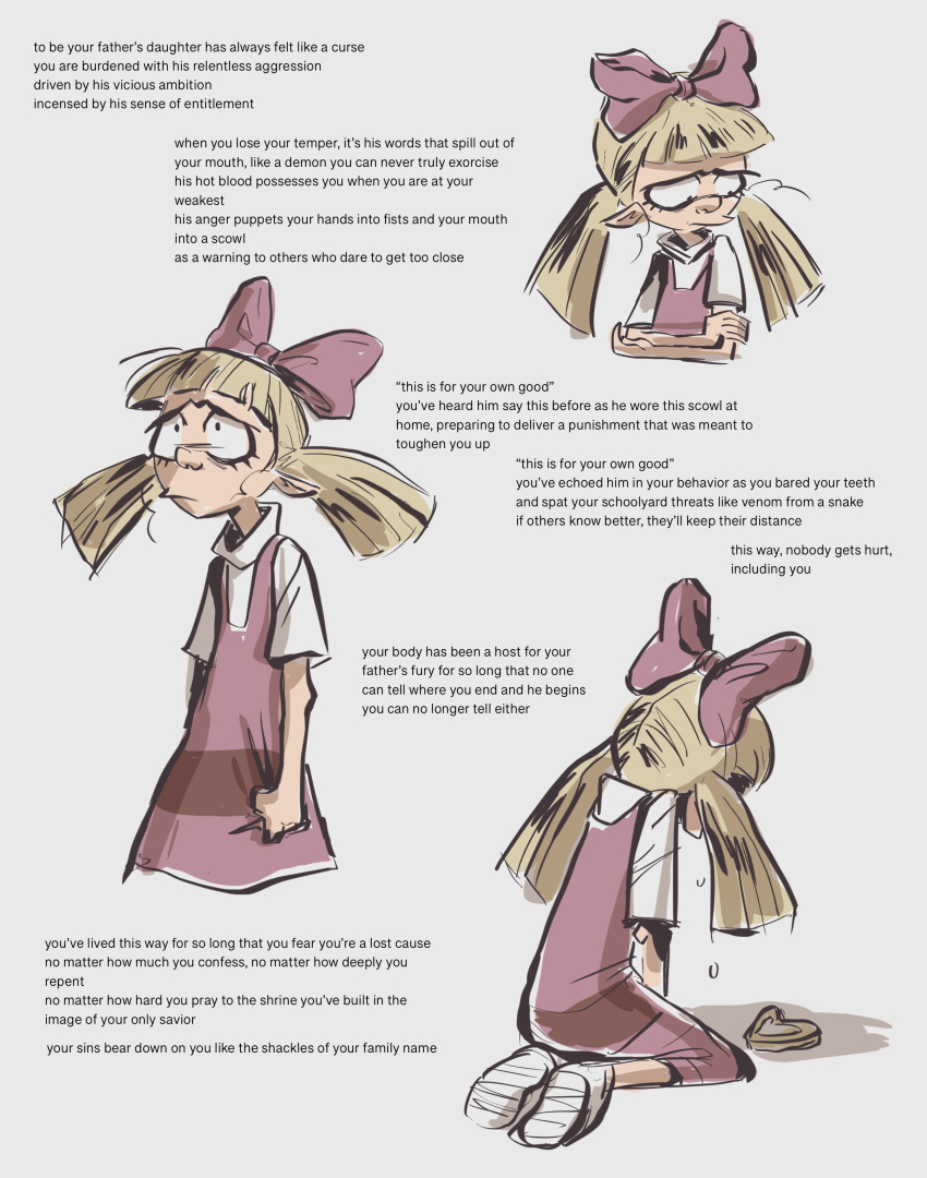 1girl, absurdres, blonde_hair, bow, child, commentary, dress, english_commentary