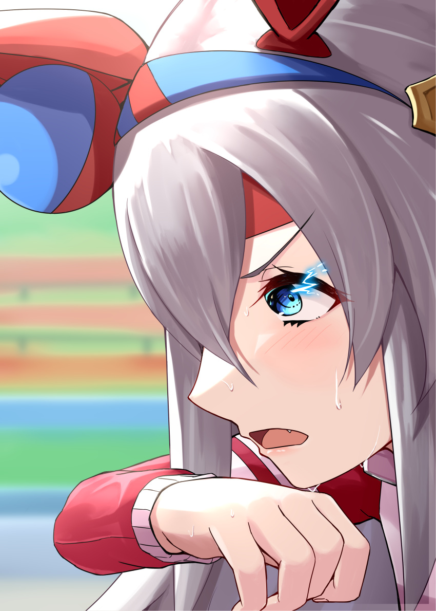 1girl, absurdres, ang, animal_ears, blue_eyes, blue_hairband, blush, close-up