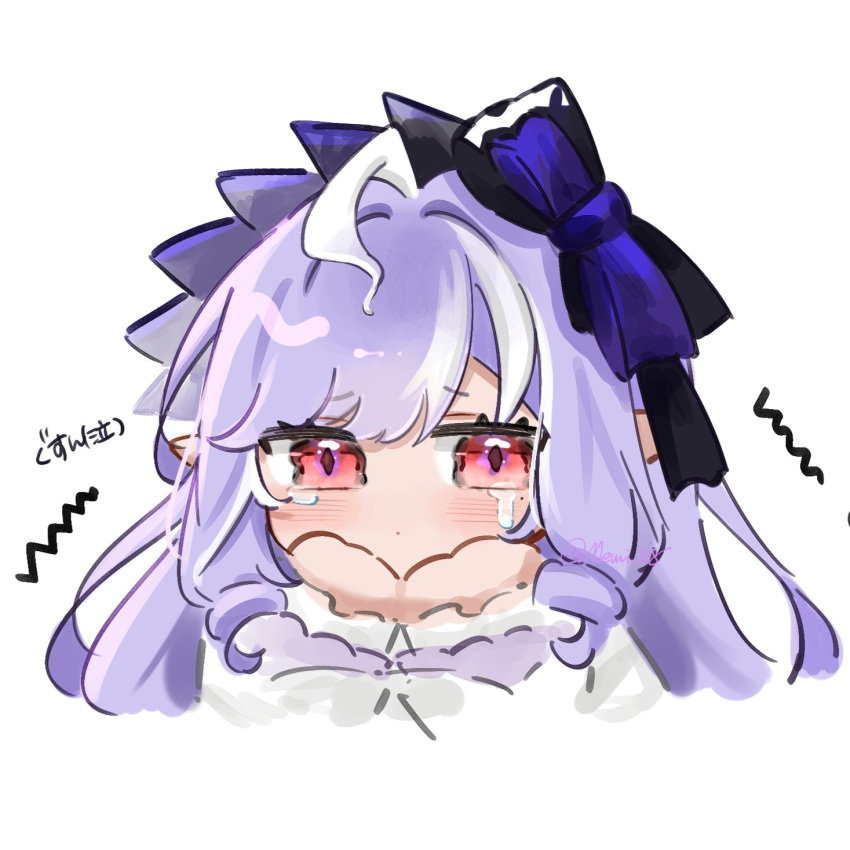 1girl, blush, bow, crying, crying_with_eyes_open, drill_hair, drill_sidelocks, hairband