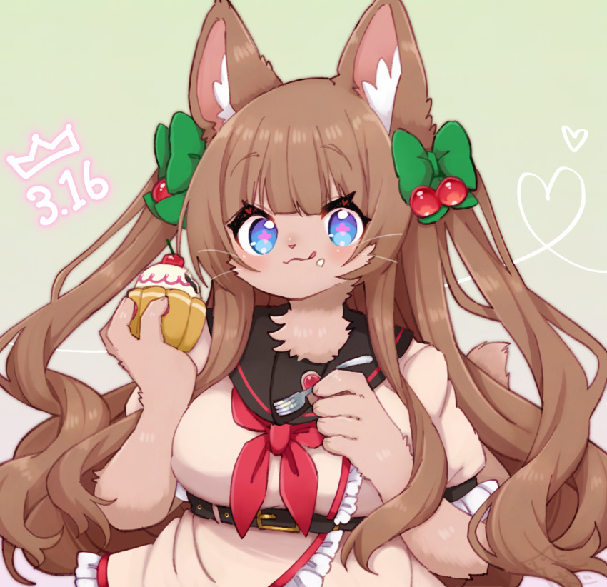 1girl, :3, :q, animal_ear_fluff, animal_ears, black_sailor_collar, blue_eyes, blunt_bangs
