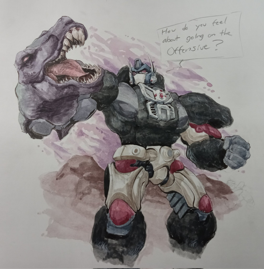 1boy, arm_cannon, armor, beast_wars, beast_wars:_transformers, black_armor, blue_helmet, clenched_hand