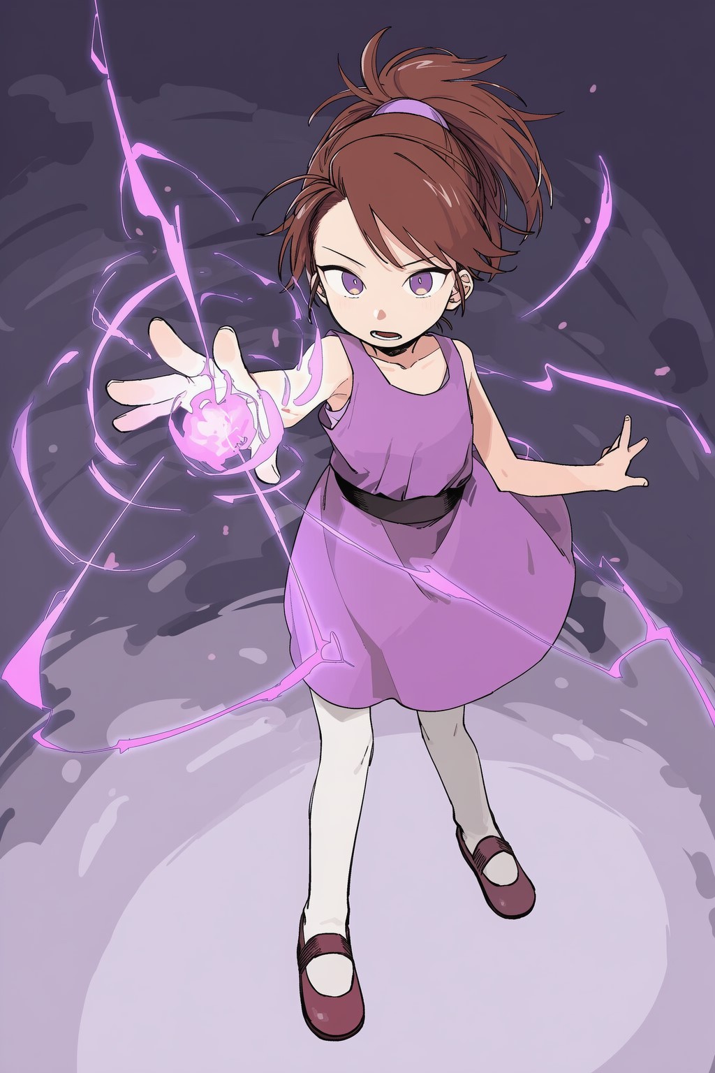 1girl, ai-assisted, black_shoes, brown_hair, bunny_(ppg), child, colokhan, commentary